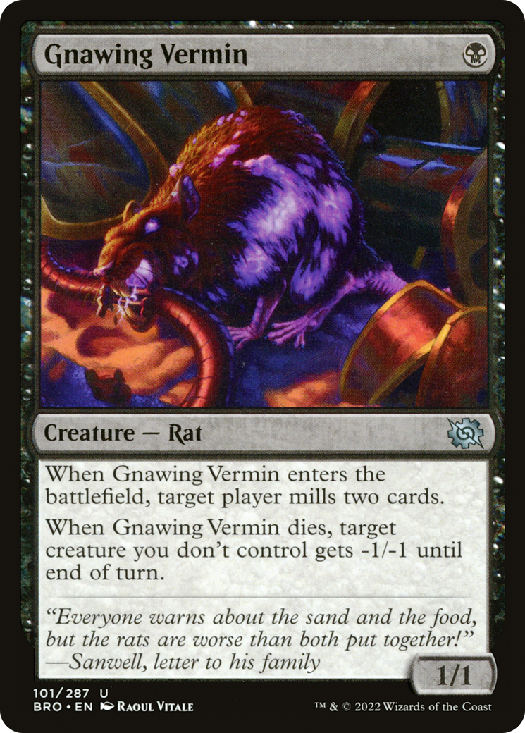 Gnawing Vermin (BRO-101) [The Brothers' War] Foil MTG Single Wizards of the Coast