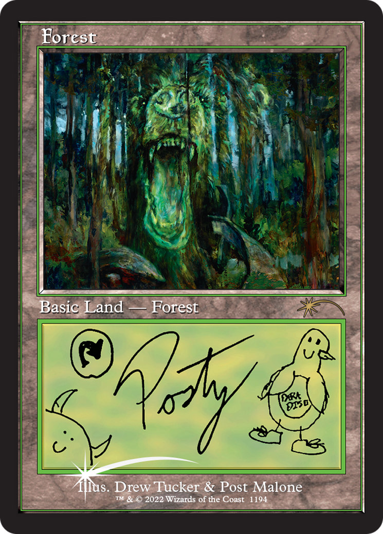 Forest (Post Malone) (SLD-1194) [Secret Lair] Drop MTG Single Wizards of the Coast