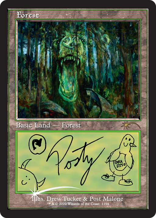 Forest (Post Malone) (SLD-1194) [Secret Lair] Drop MTG Single Wizards of the Coast