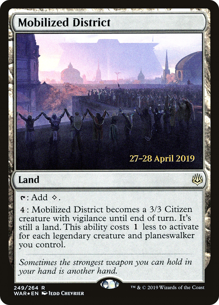 Mobilized District (PRE-249) [War of the Spark Promos] Foil MTG Single Wizards of the Coast