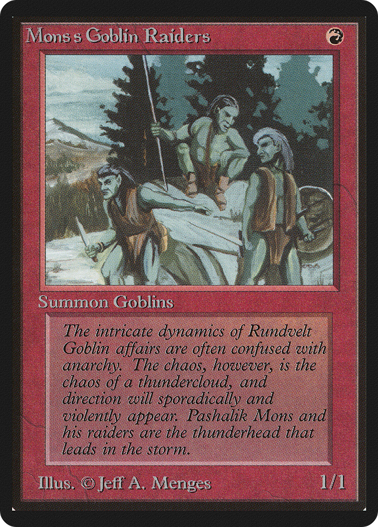 Mons's Goblin Raiders (LEB-165) [Oldschool] Limited Edition Beta MTG Single Wizards of the Coast