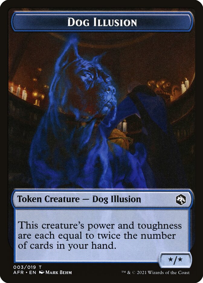 Angel // Dog Illusion Double-Sided Token [Dungeons & Dragons: Adventures in the Forgotten Realms Tokens] MTG Single Magic: The Gathering   
