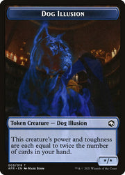 Zombie // Dog Illusion Double-Sided Token [Dungeons & Dragons: Adventures in the Forgotten Realms Tokens] MTG Single Magic: The Gathering   