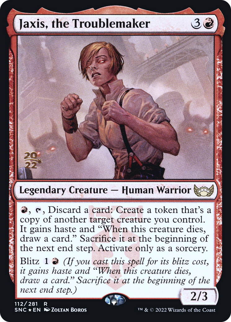 Jaxis, the Troublemaker (PRE-112) [Streets of New Capenna Promos] Foil MTG Single Wizards of the Coast