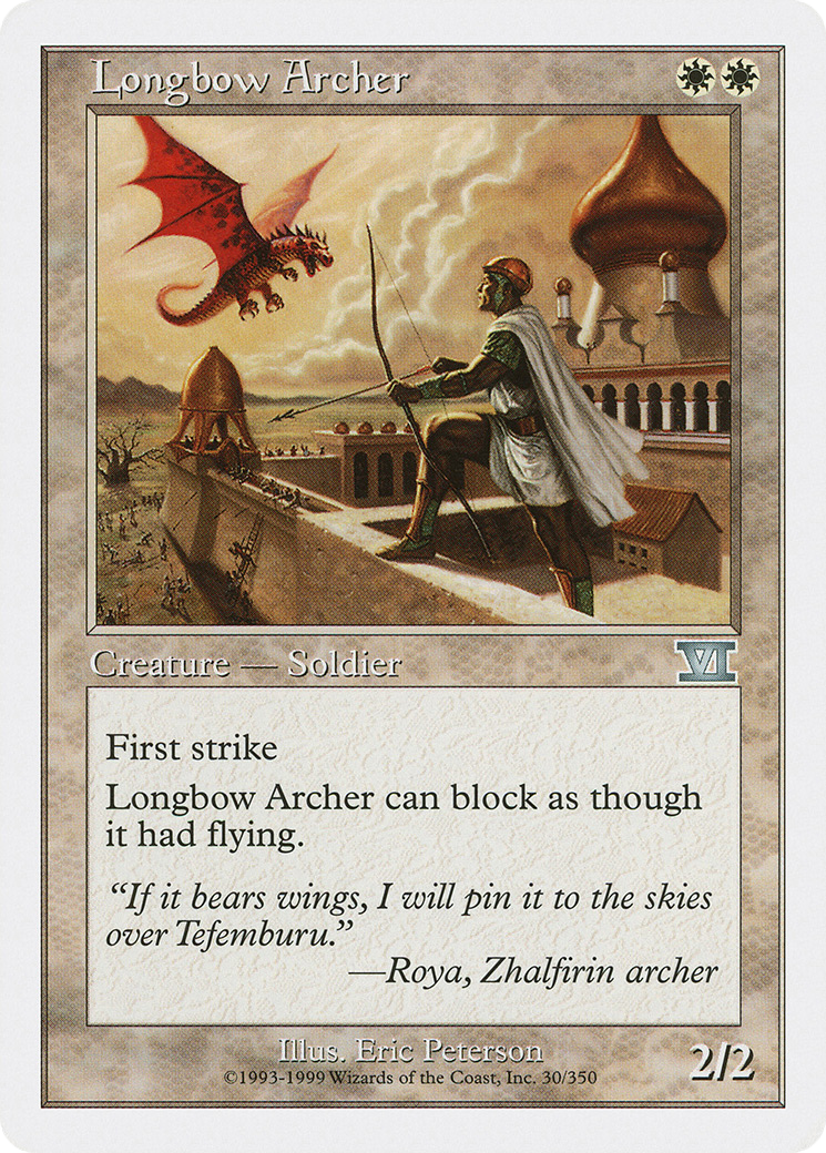 Longbow Archer (6ED-030) [Classic Sixth Edition] MTG Single Wizards of the Coast