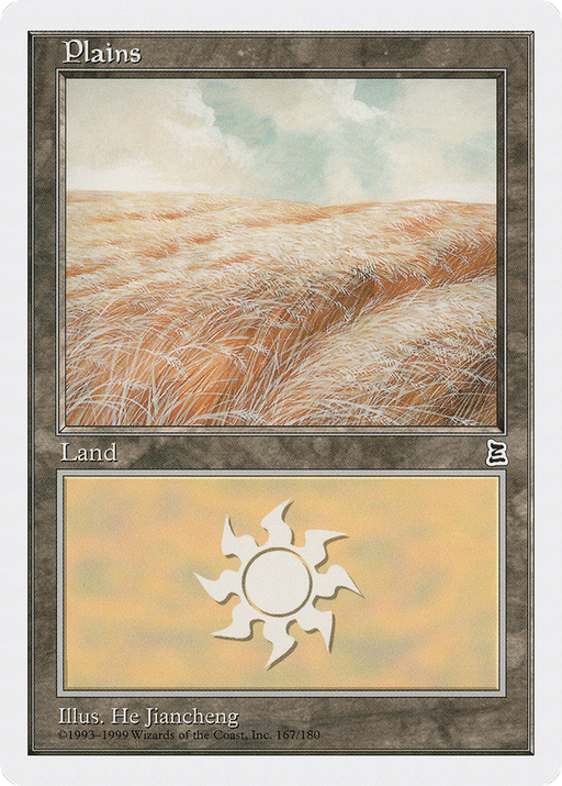 Plains (PTK-167) [Oldschool] Portal Three Kingdoms MTG Single Wizards of the Coast