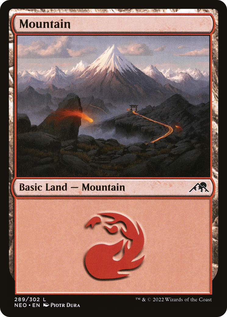 Mountain (NEO-289) [Kamigawa: Neon Dynasty] MTG Single Wizards of the Coast