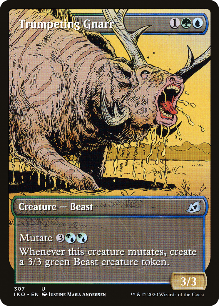 Trumpeting Gnarr (IKO-307) [Ikoria: Lair of Behemoths] (Showcase) Foil MTG Single Wizards of the Coast