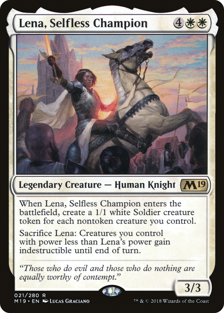 Lena, Selfless Champion (M19-021) [Core Set 2019] MTG Single Wizards of the Coast