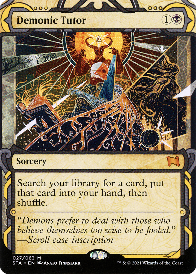 Demonic Tutor (STA-027) [Strixhaven Mystical Archive] (Showcase) (Borderless) MTG Single Wizards of the Coast