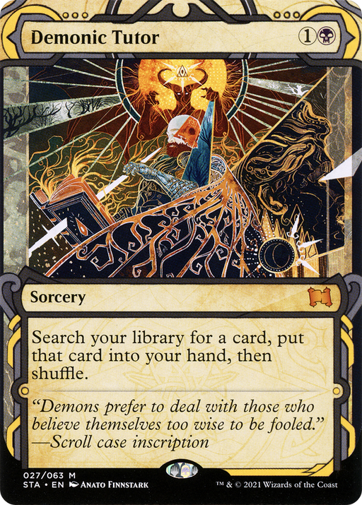 Demonic Tutor (STA-027) [Strixhaven Mystical Archive] (Showcase) (Borderless) MTG Single Wizards of the Coast
