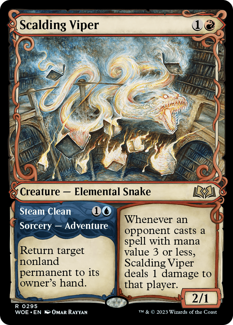 Scalding Viper // Steam Clean (WOE-295) [Wilds of Eldraine] (Showcase) MTG Single Wizards of the Coast