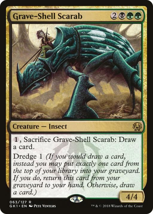 Grave-Shell Scarab (GR1-063) [Misc] GRN Guild Kit MTG Single Wizards of the Coast