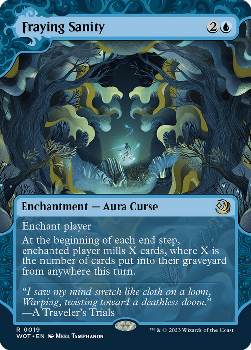 Fraying Sanity (WOT-019) [Wilds of Eldraine: Enchanting Tales] (Showcase) (Borderless) Foil MTG Single Wizards of the Coast