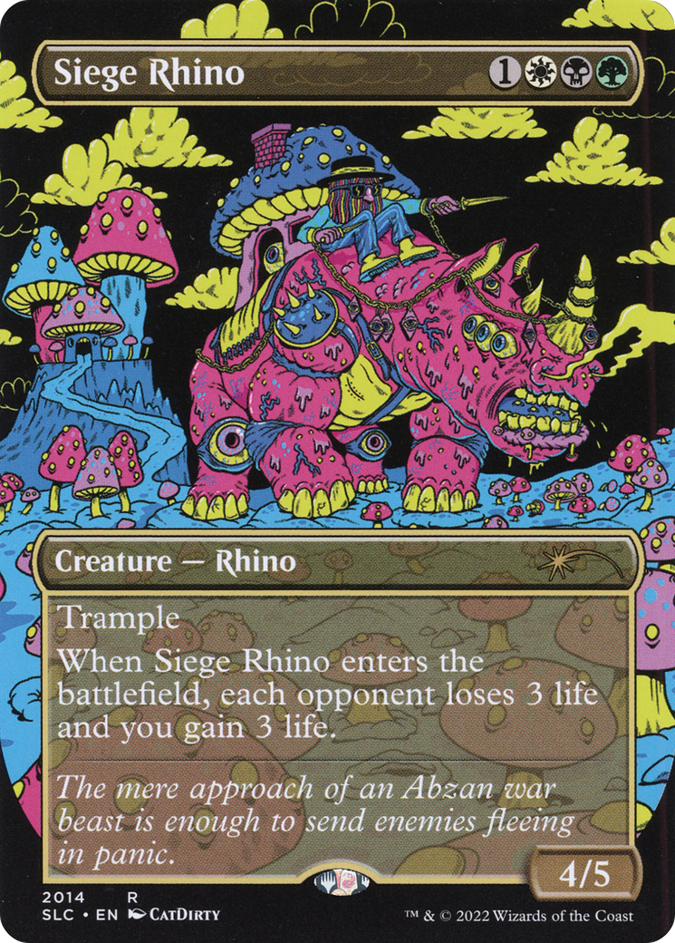 Siege Rhino (SLC-2014) [Secret Lair] Countdown Kit (Borderless) Foil MTG Single Wizards of the Coast