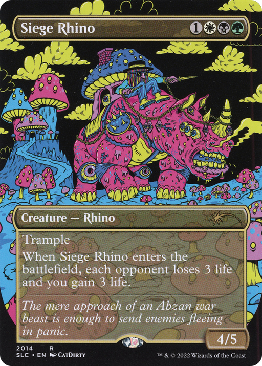 Siege Rhino (SLC-2014) [Secret Lair] Countdown Kit (Borderless) MTG Single Wizards of the Coast