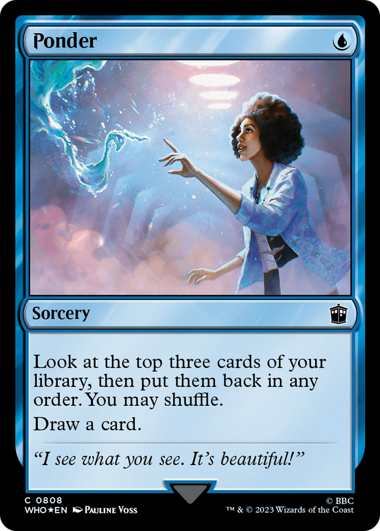 Ponder (Surge Foil) (WHO-808) [Doctor Who] Foil MTG Single Wizards of the Coast