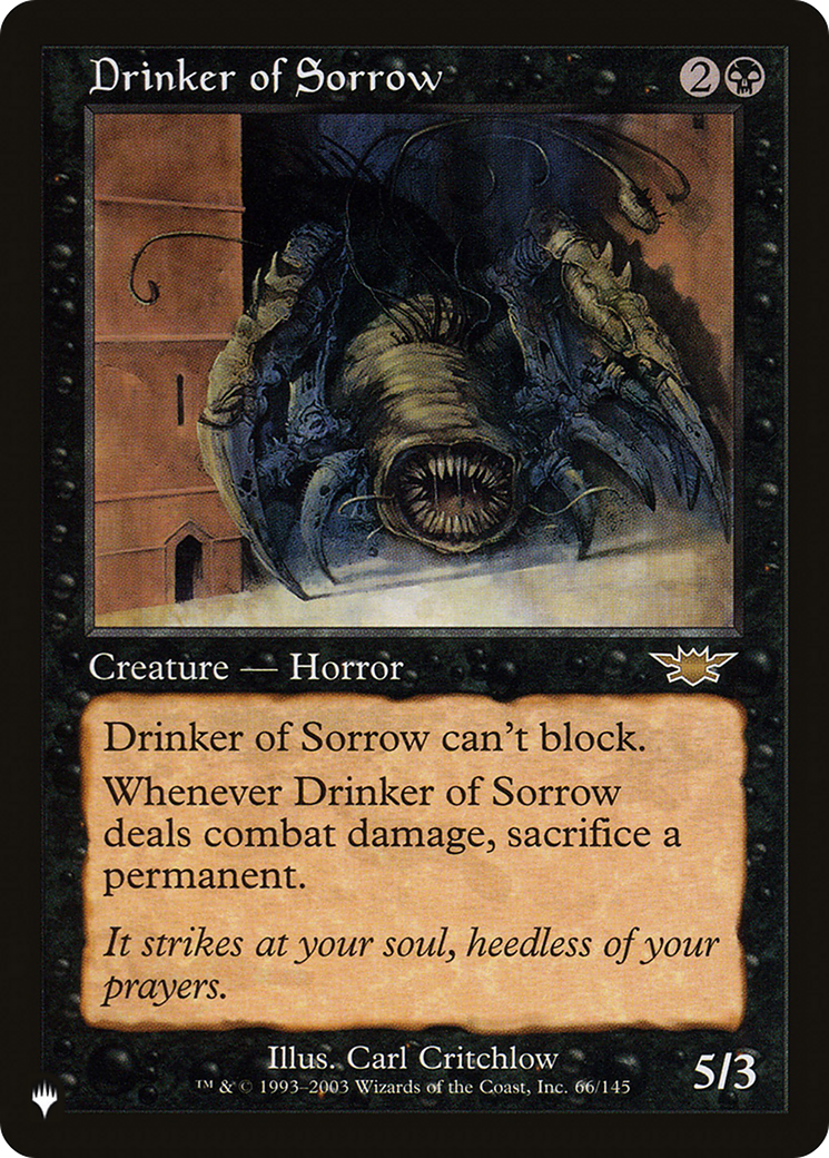 Drinker of Sorrow (LIST-66/145) [Mystery Booster] The List MTG Single Wizards of the Coast