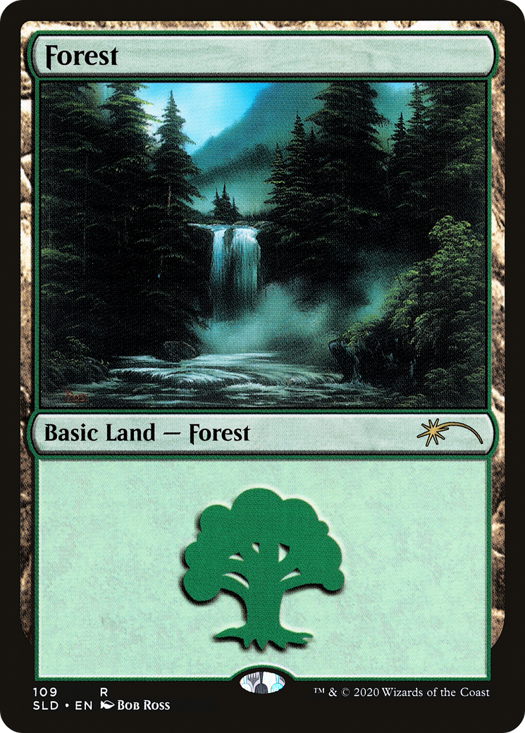 Forest (109) (Bob Ross) (SLD-109) [Secret Lair] Drop MTG Single Wizards of the Coast