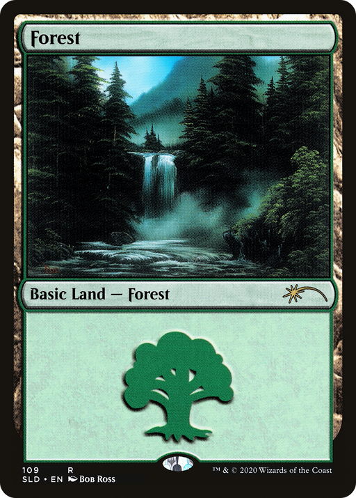 Forest (109) (Bob Ross) (SLD-109) [Secret Lair] Drop MTG Single Wizards of the Coast