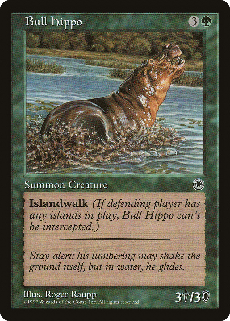 Bull Hippo (Flavor Text) (POR-) [Misc] Portal MTG Single Wizards of the Coast