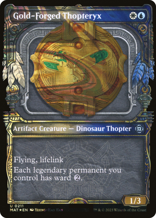 Gold-Forged Thopteryx (Halo Foil) (MAT-211) [March of the Machine: The Aftermath] (Showcase) Foil MTG Single Wizards of the Coast