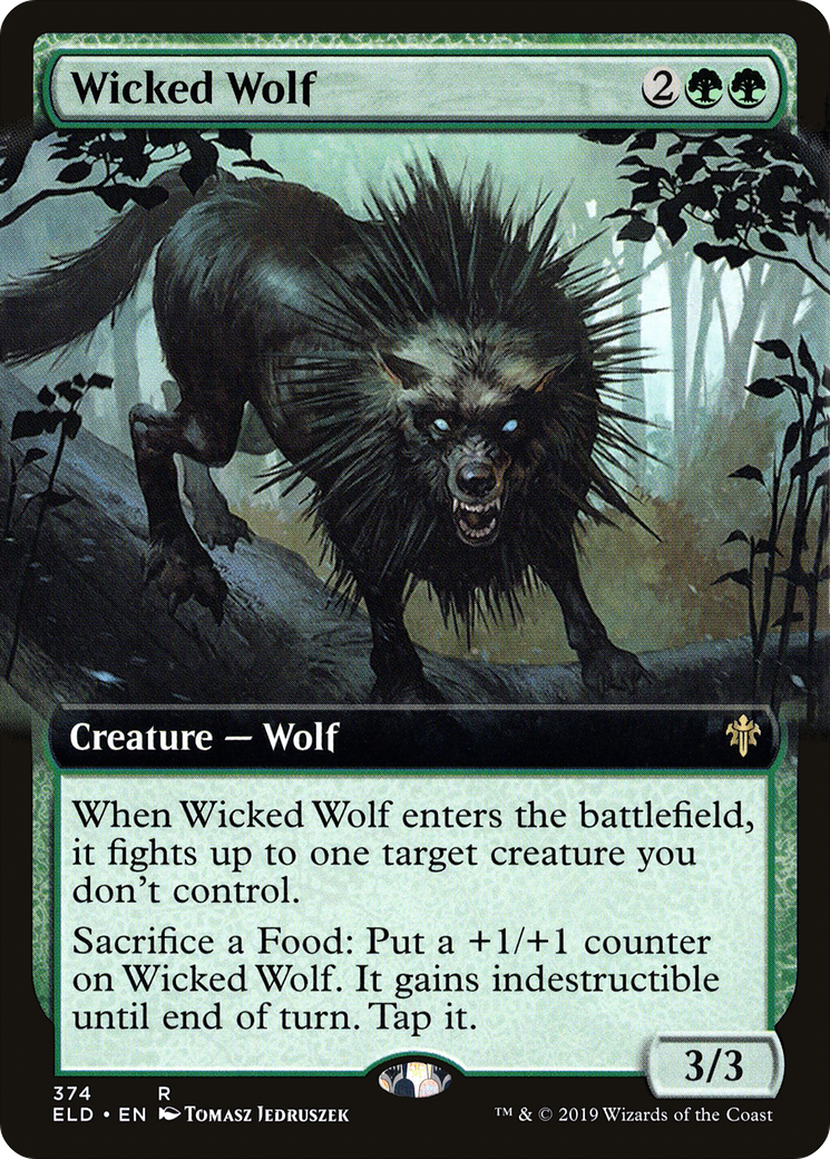 Wicked Wolf (ELD-374) [Throne of Eldraine] (Extended Art) MTG Single Wizards of the Coast