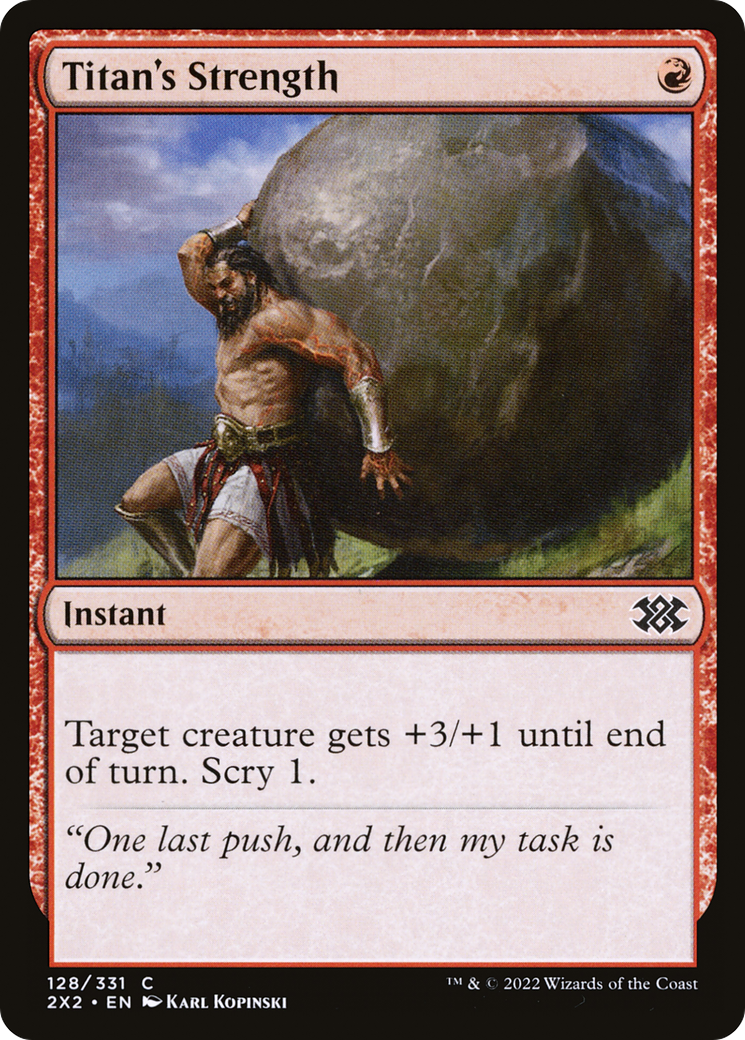 Titan's Strength (2X2-128) [Double Masters 2022] Foil MTG Single Wizards of the Coast