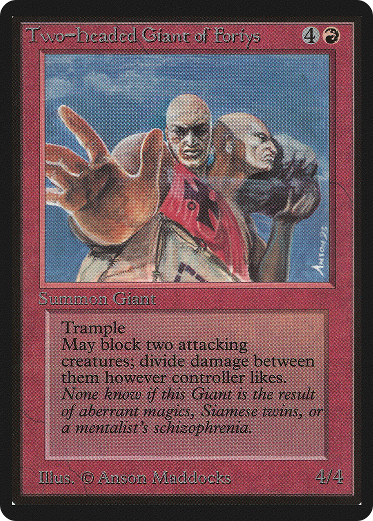 Two-Headed Giant of Foriys (LEB-180) [Oldschool] Limited Edition Beta MTG Single Wizards of the Coast