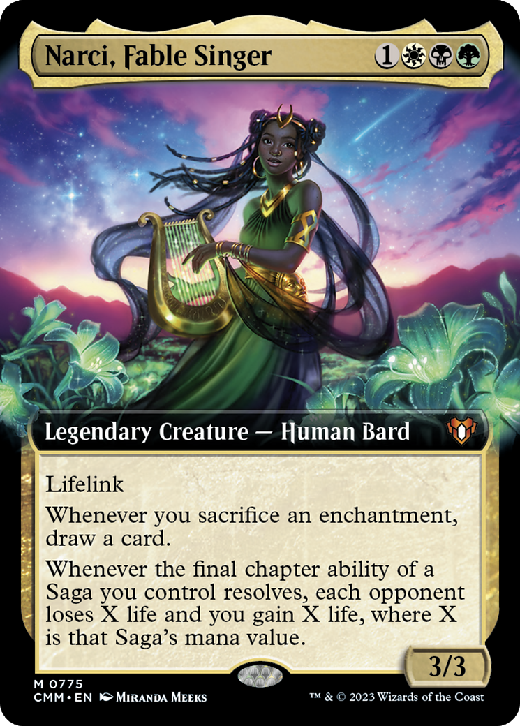 Narci, Fable Singer (CMM-775) [Commander Masters] (Extended Art) Foil MTG Single Wizards of the Coast