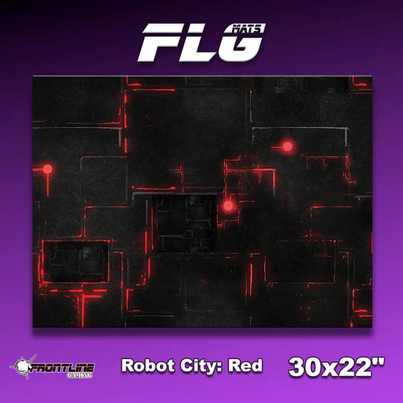 Frontline Gaming: Mats - Robot City Red 30x22" Gaming Mat FLG