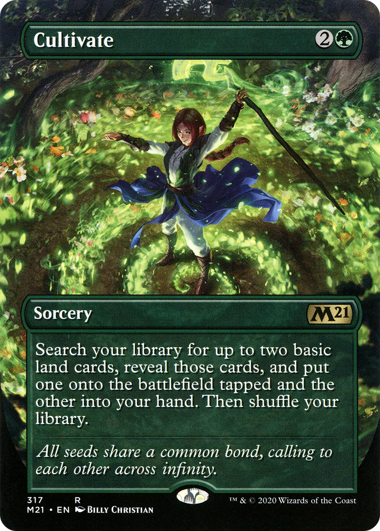 Cultivate (Alternate Art) (M21-317) [Core Set 2021] (Borderless) MTG Single Wizards of the Coast