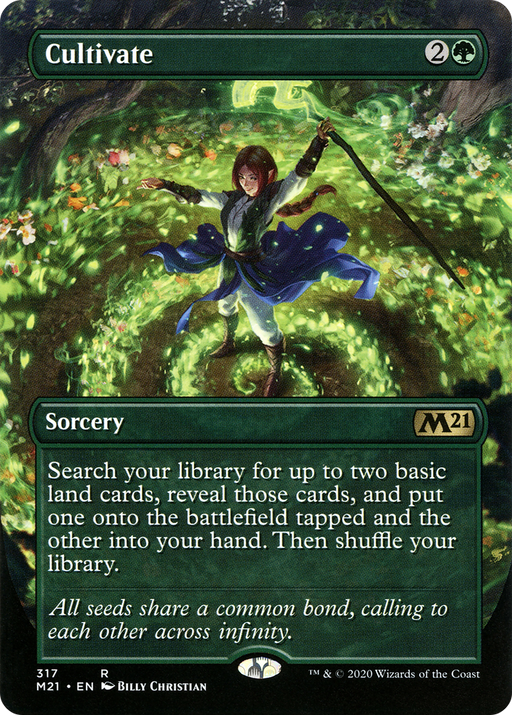 Cultivate (Alternate Art) (M21-317) [Core Set 2021] (Borderless) MTG Single Wizards of the Coast