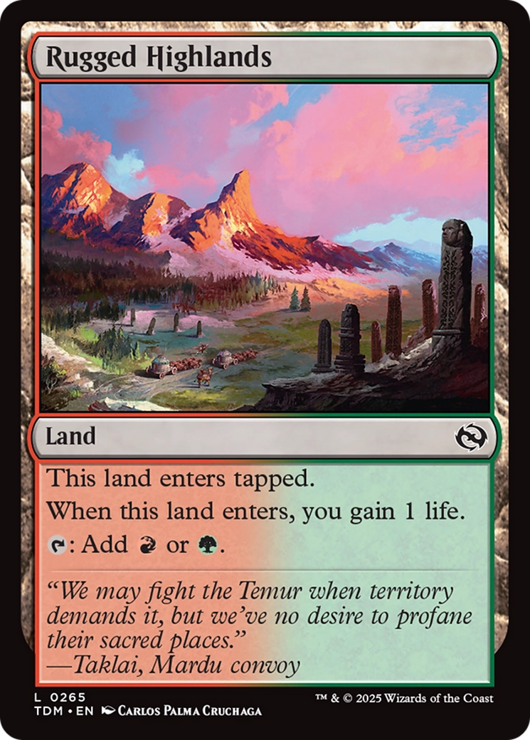 Rugged Highlands (TDM-265) [Tarkir: Dragonstorm] MTG Single Wizards of the Coast