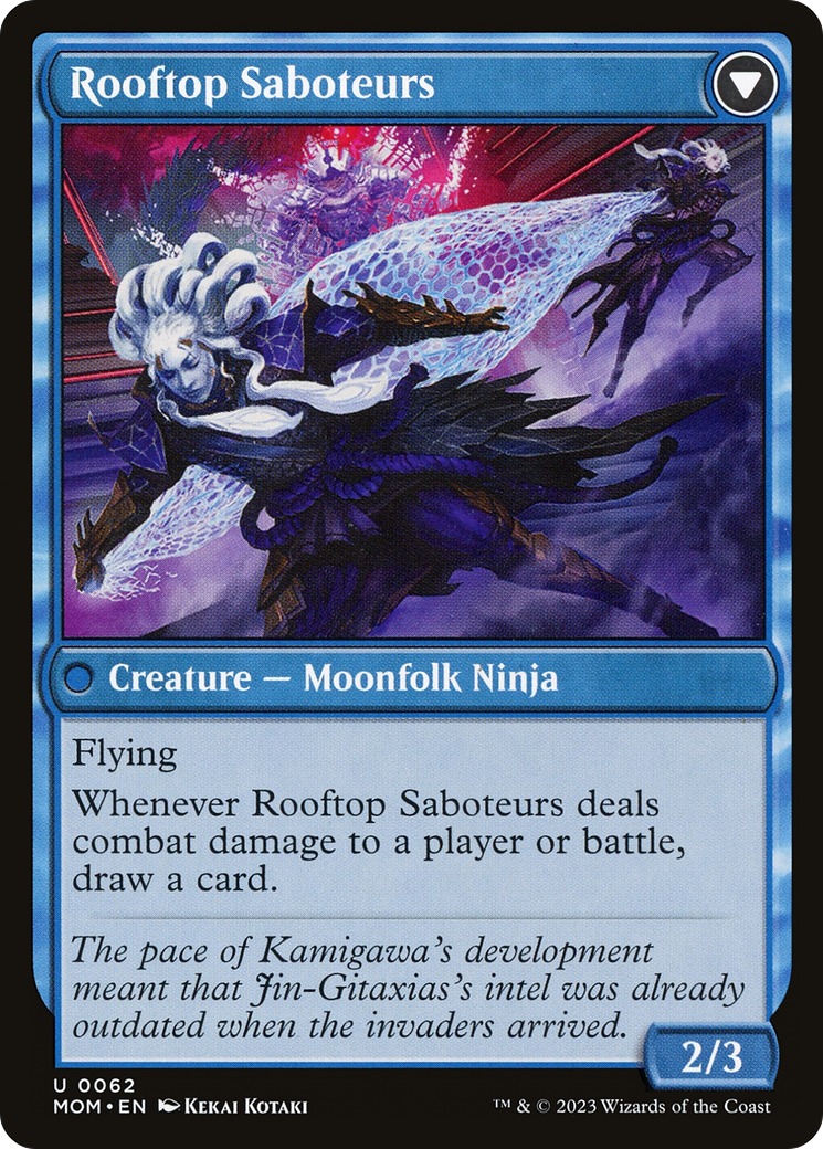 Invasion of Kamigawa // Rooftop Saboteurs (MOM-062) [March of the Machine] Foil MTG Single Wizards of the Coast