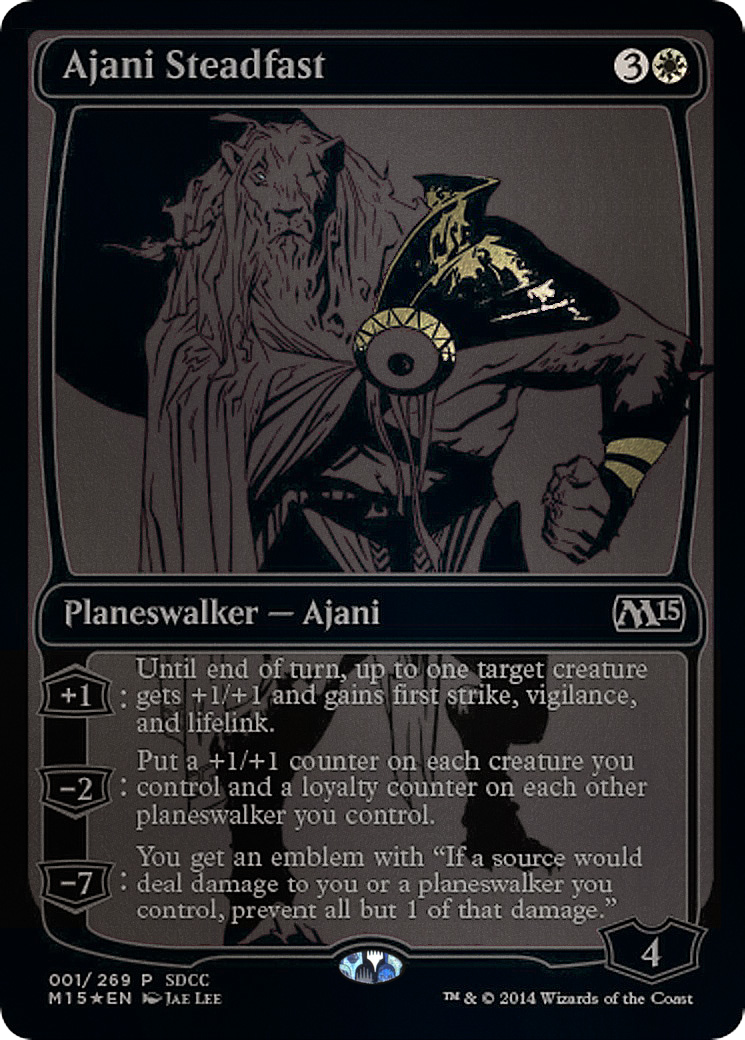Ajani Steadfast (SDCC 2014 Exclusive) (MEDIA-001) [Misc] San Diego Comic-Con 2014 Foil MTG Single Wizards of the Coast