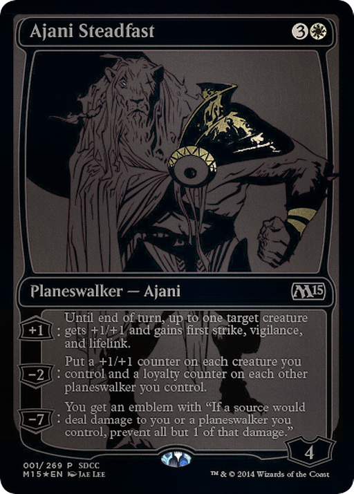 Ajani Steadfast (SDCC 2014 Exclusive) (MEDIA-001) [Misc] San Diego Comic-Con 2014 Foil MTG Single Wizards of the Coast
