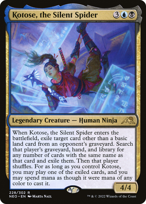 Kotose, the Silent Spider (NEO-228) [Kamigawa: Neon Dynasty] MTG Single Wizards of the Coast