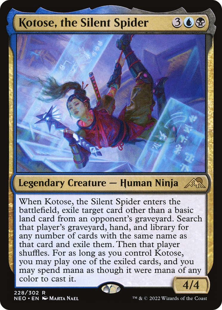 Kotose, the Silent Spider (NEO-228) [Kamigawa: Neon Dynasty] Foil MTG Single Wizards of the Coast