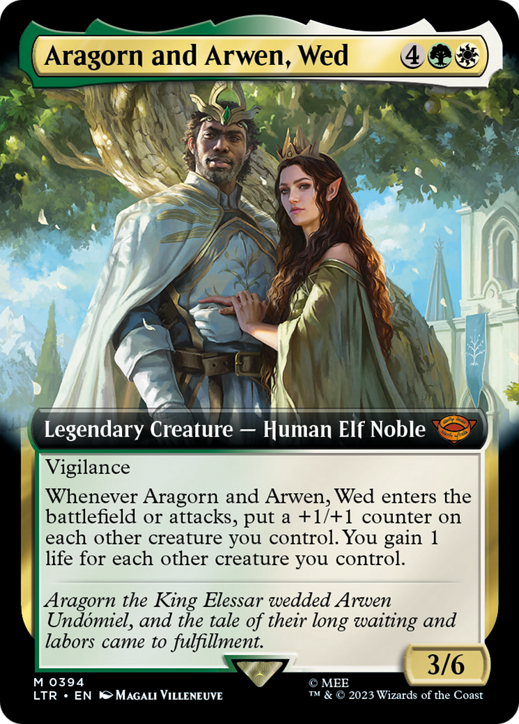 Aragorn and Arwen, Wed (LTR-394) [The Lord of the Rings: Tales of Middle-earth] (Extended Art) MTG Single Wizards of the Coast