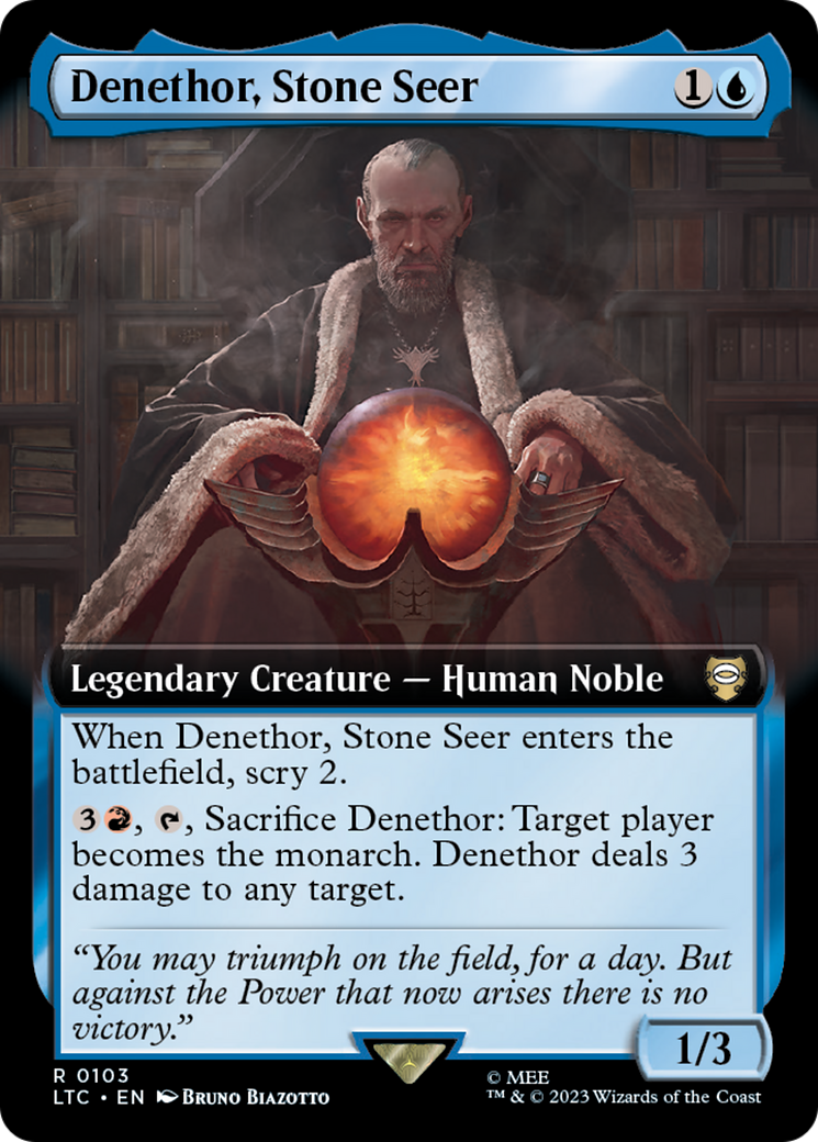 Denethor, Stone Seer (LTC-103) [Tales of Middle-earth Commander] (Extended Art) MTG Single Wizards of the Coast