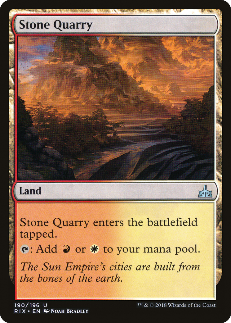 Stone Quarry (RIX-190) [Rivals of Ixalan] Foil MTG Single Wizards of the Coast