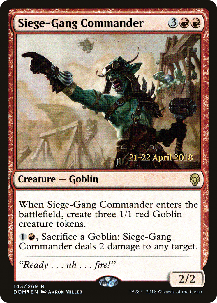 Siege-Gang Commander (PRE-143) [Dominaria Promos] Foil MTG Single Wizards of the Coast