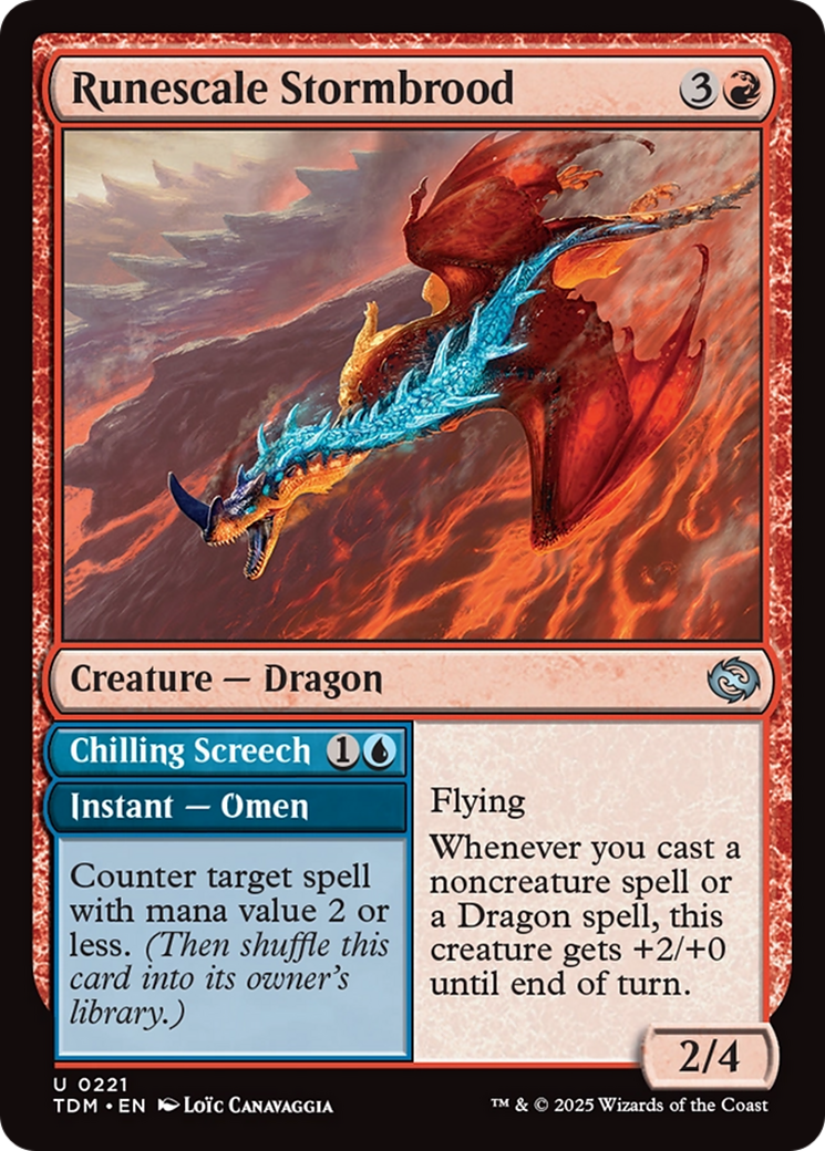 Runescale Stormbrood (TDM-221) [Tarkir: Dragonstorm] Foil MTG Single Wizards of the Coast