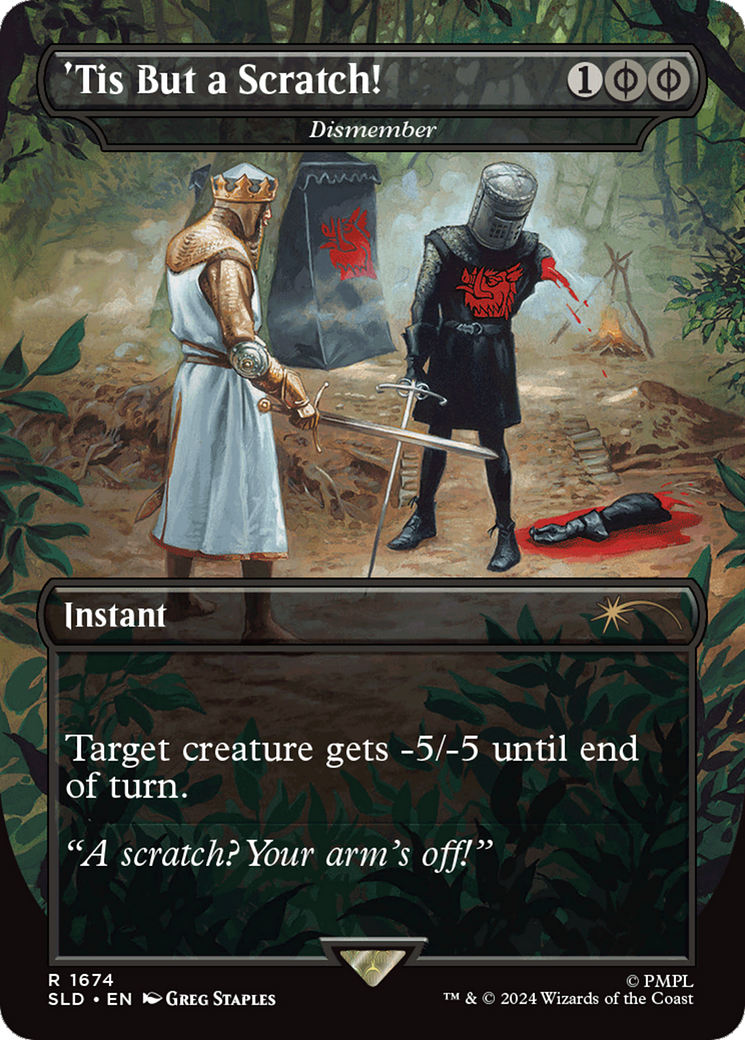 'Tis But a Scratch! - Dismember (SLD-1674) [Secret Lair] Drop (Borderless) MTG Single Wizards of the Coast