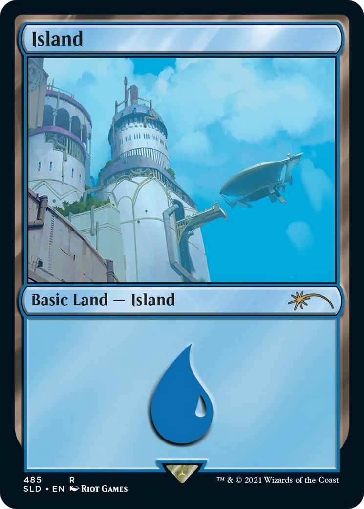 Island (Secret Lair x Arcane: Lands) (SLD-485) [Secret Lair] Drop MTG Single Wizards of the Coast