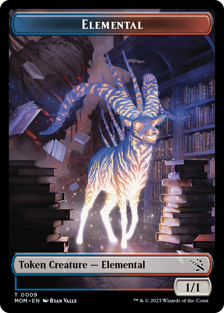 Elemental (9) // Zombie Double-Sided Token [Tokens] March of the Machine Tokens MTG Single Magic: The Gathering