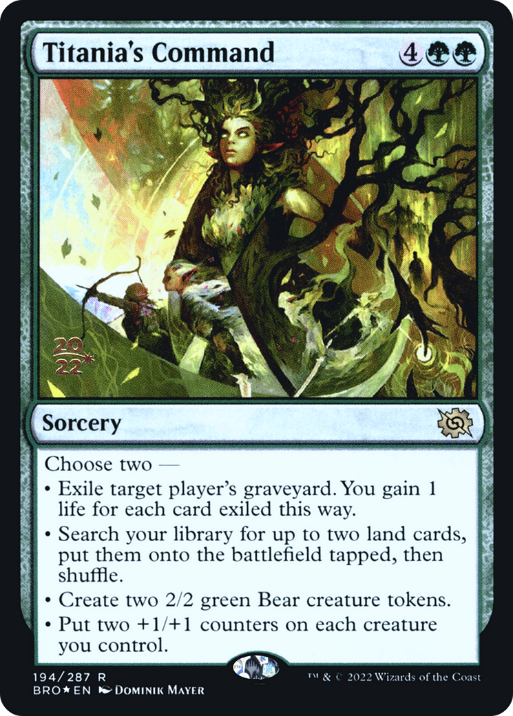 Titania's Command (PRE-194S) [The Brothers' War Promos] Foil MTG Single Wizards of the Coast