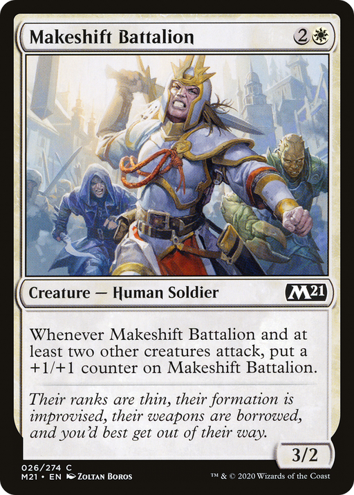 Makeshift Battalion (M21-026) [Core Set 2021] Foil MTG Single Wizards of the Coast