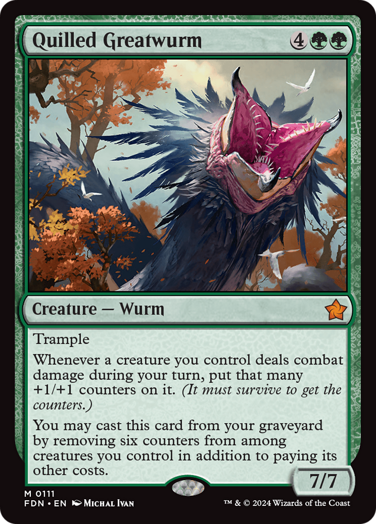 Quilled Greatwurm (FDN-111) [Foundations] MTG Single Wizards of the Coast